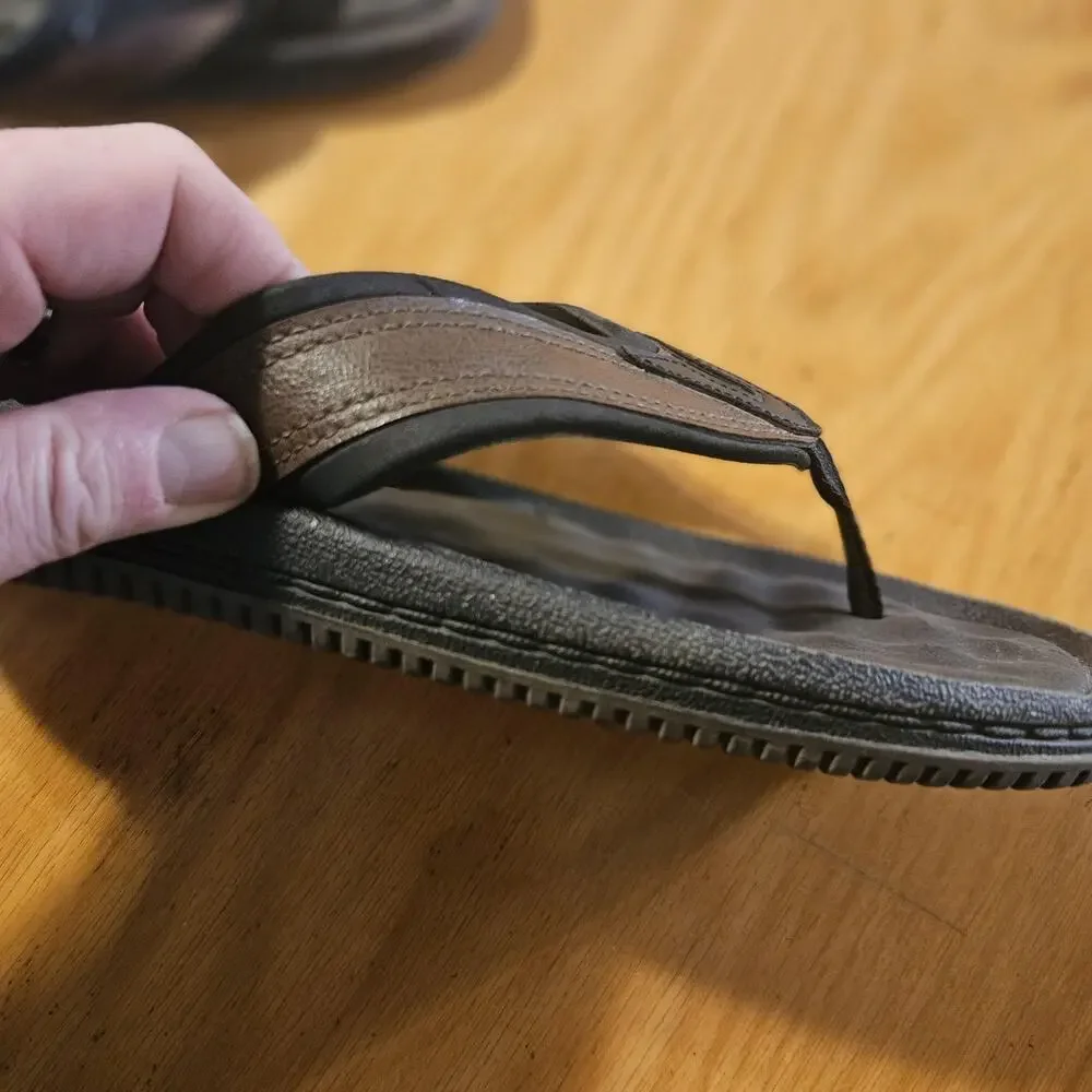 Zodiac American Original Sandals Mens Size 13 Brown‎ Black Flip Flop Thong